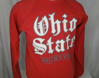 Vtg 90s Ohio State University Crewneck Sweatshirt sz Medium Red Script Buckeyes