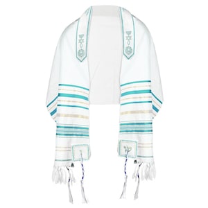 Jesus Tallit Prayer Shawl, Religious Clothing, Christian Prayer Shawl, Messianic Shawl, Shawl For Men - Jesus Letters Spelled on 4 Corners