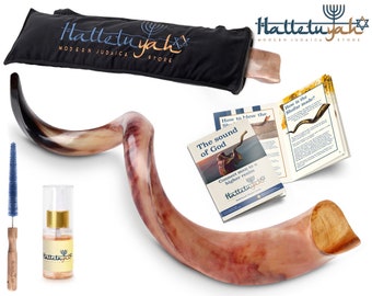 HalleluYAH Original Kosher Fully-Polished Kudu Shofar - From Israel
