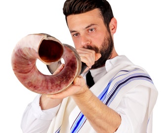 HalleluYAH Original Kosher Half-Polished Kudu Shofar From Israel
