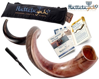 HalleluYAH Original Kosher Half-Polished Kudu Shofar From Israel