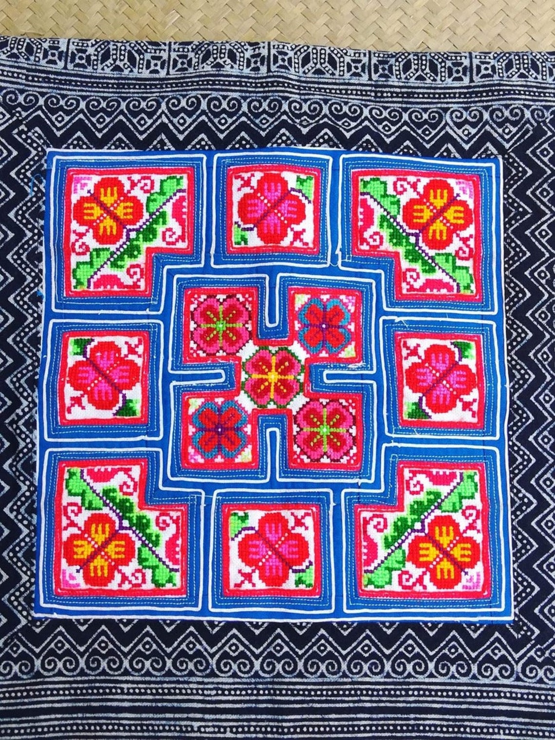 NEW Cotton Batik Vintage Hmong Embroidered Textile - Etsy UK