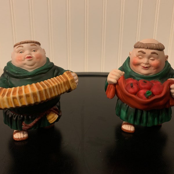 Your Pick - Vintage Merry Maker Friar Monks by Department 56, Ceramic Standing Figures Ornaments, Collectible Christmas Decor