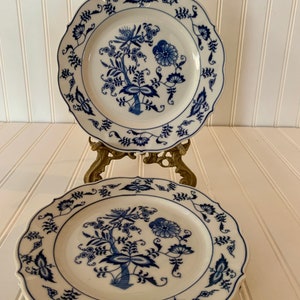 Four 8 1/2&quot; Salad Plates-Blue Danube Ribbon Backstamp 4 Salad Plates