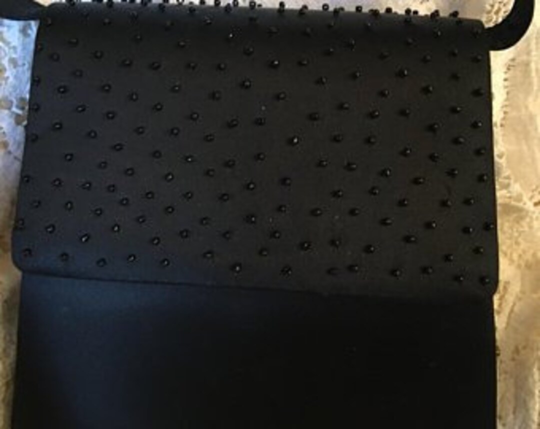 Sasha New York Black Beaded Evening Bagsequin Clutchclutch Etsy