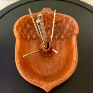 Vintage Acorn Nut Bowl Set with Wood Look Plastic Cracker and Picks