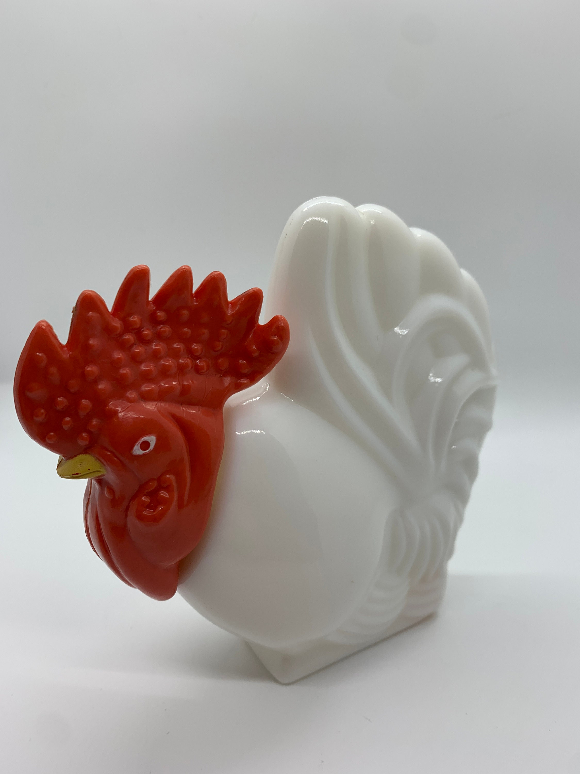 Vintage Avon Rooster Chicken Milk Glass Bottle - Etsy