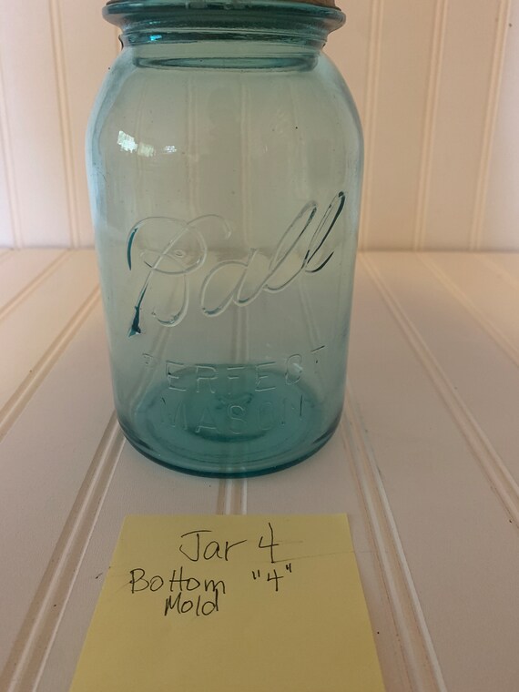 Antique Aqua Blue Ball Mason Jar With Zinc Lid, C.1910 - Etsy
