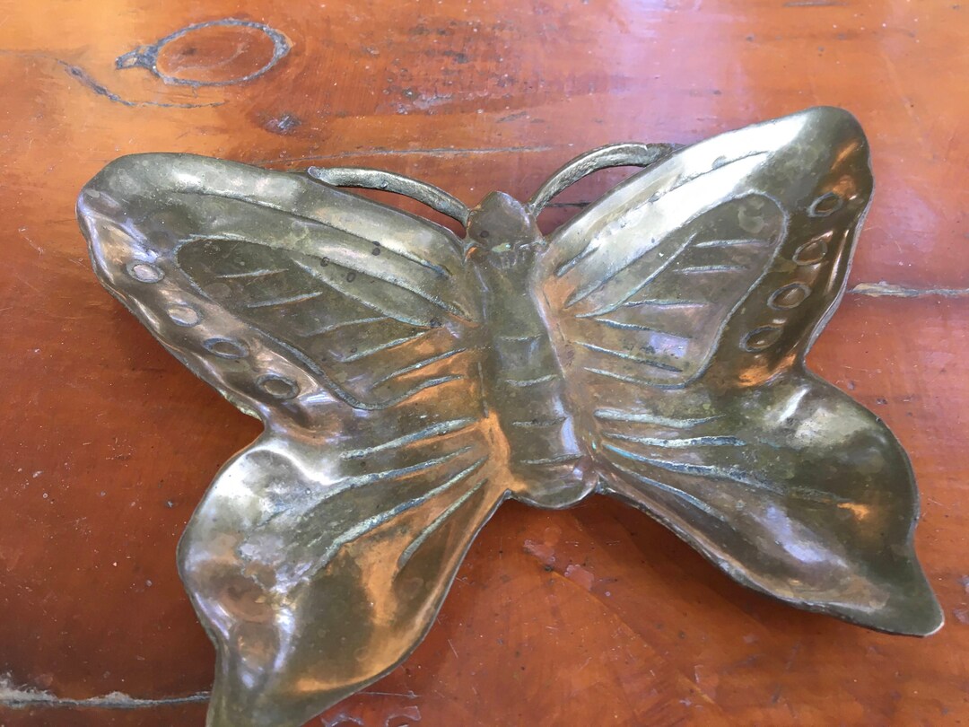 Vintage Butterfly Trinket Dish, Vintage Brass Butterfly Dish, Brass Butterfly Dish, Brass