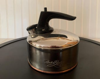 Vintage Paul Revere Copper Bottom Whistling Tea Kettle