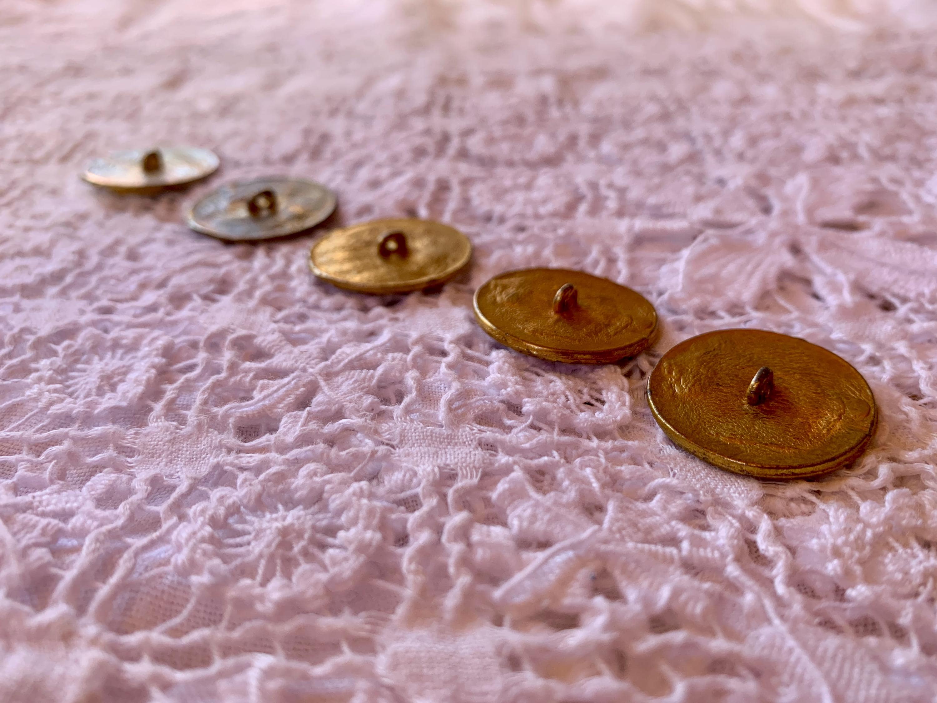 Vintage Gold Tone Anchor Buttons - Nautical Shank Buttons, Set of