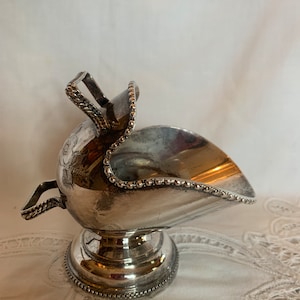 Silver Plate Sugar Scuttle ~ Fancy Candy Mint Nut Dish Server ~ Sugar Bowl ~ Made in England ~ Hand Engraved Floral ~ Silverplate