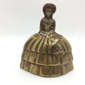 Antique Victorian Lady Brass Bell, Vintage Brass Bell, Victorian Brass Bell, Vintage Bell, Lady Bell, Vintage Tea Bell
