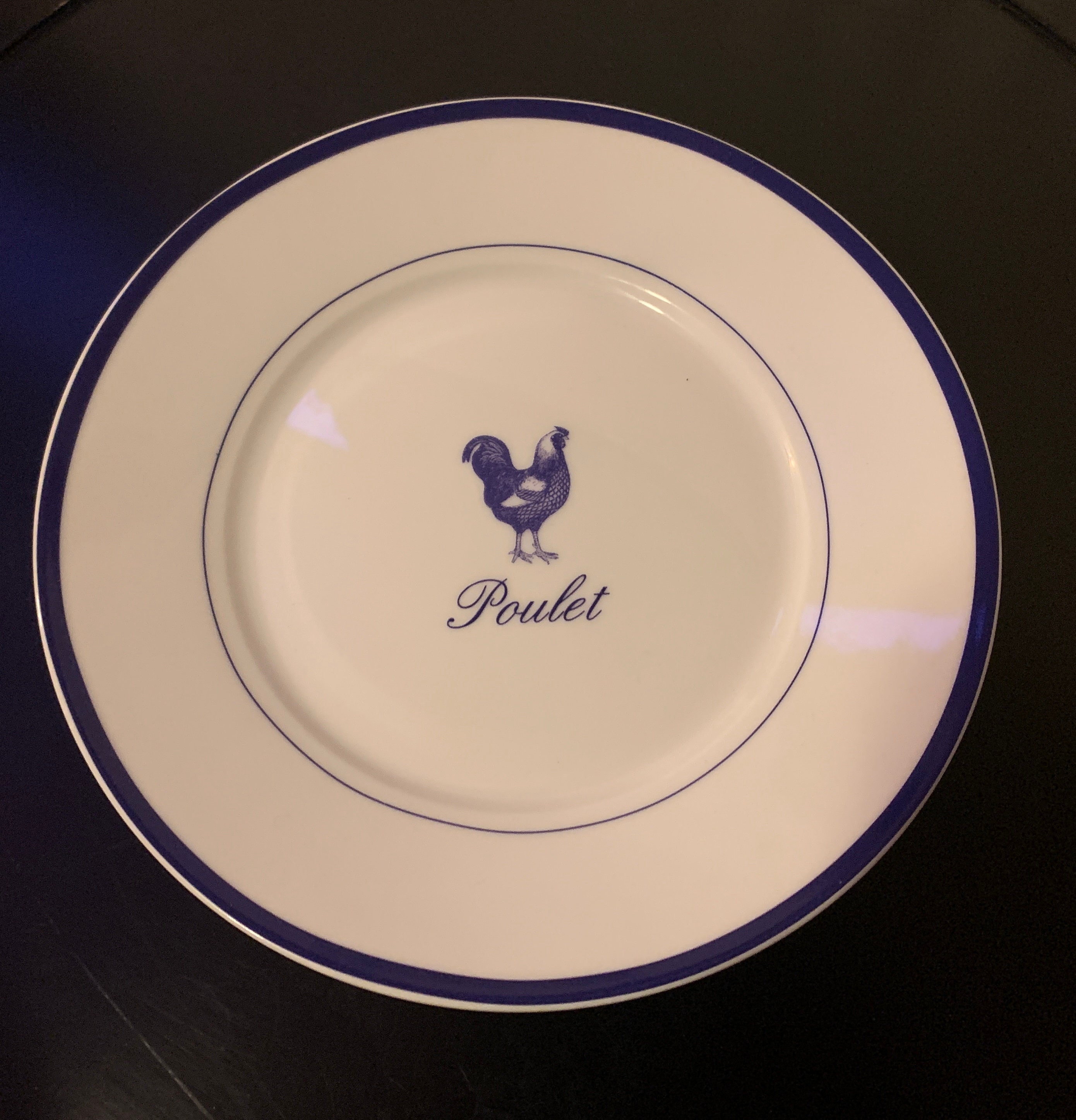 ONE Plate-Vintage The Cellar Whiteware Blue Poulet Salad Plate 8 3/4" made for Macy's