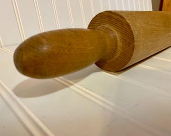 Vintage 19 1/2" Wooden Rolling Pin Rustic Country Kitchen Decor