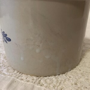 Vintage Stoneware "SNACKS" Crock with Lid: Light Gray Glaze, Blue Design image 10
