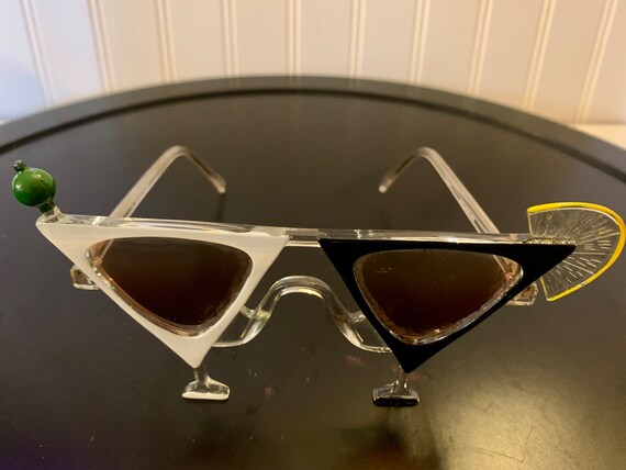 Vintage Pair of Martini Glass Shaped Sunglasses, … - image 9