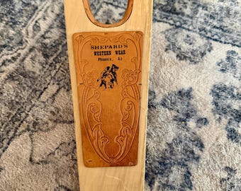 Vintage Leather And Wood Bootjack From Shepard's Western Wear Phoenix, AZ