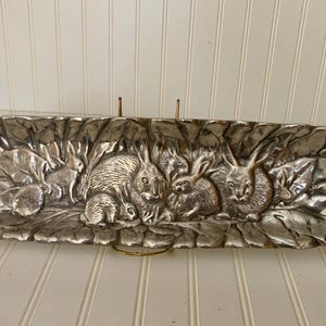 Vintage Aluminum Rabbit Serving Tray: Easter Cottagecore Decor