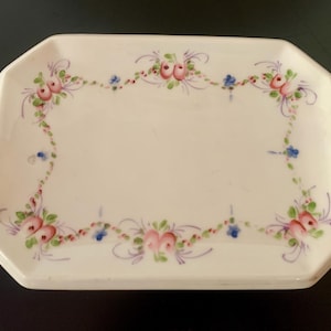 Vintage Classic Collection Floral Octagonal Serving Dish - Vanity Dish- Jewelry Dish -Catchall