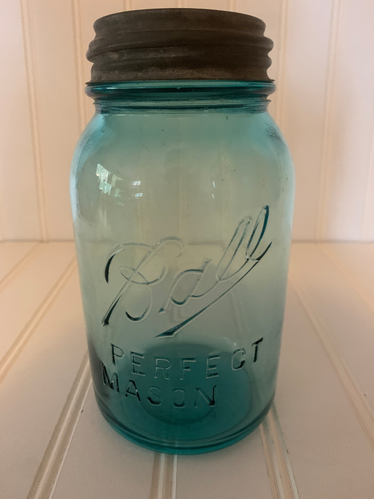 Antique Aqua Ball Mason Jar, C.1933 Mason With Zinc Lid - Etsy