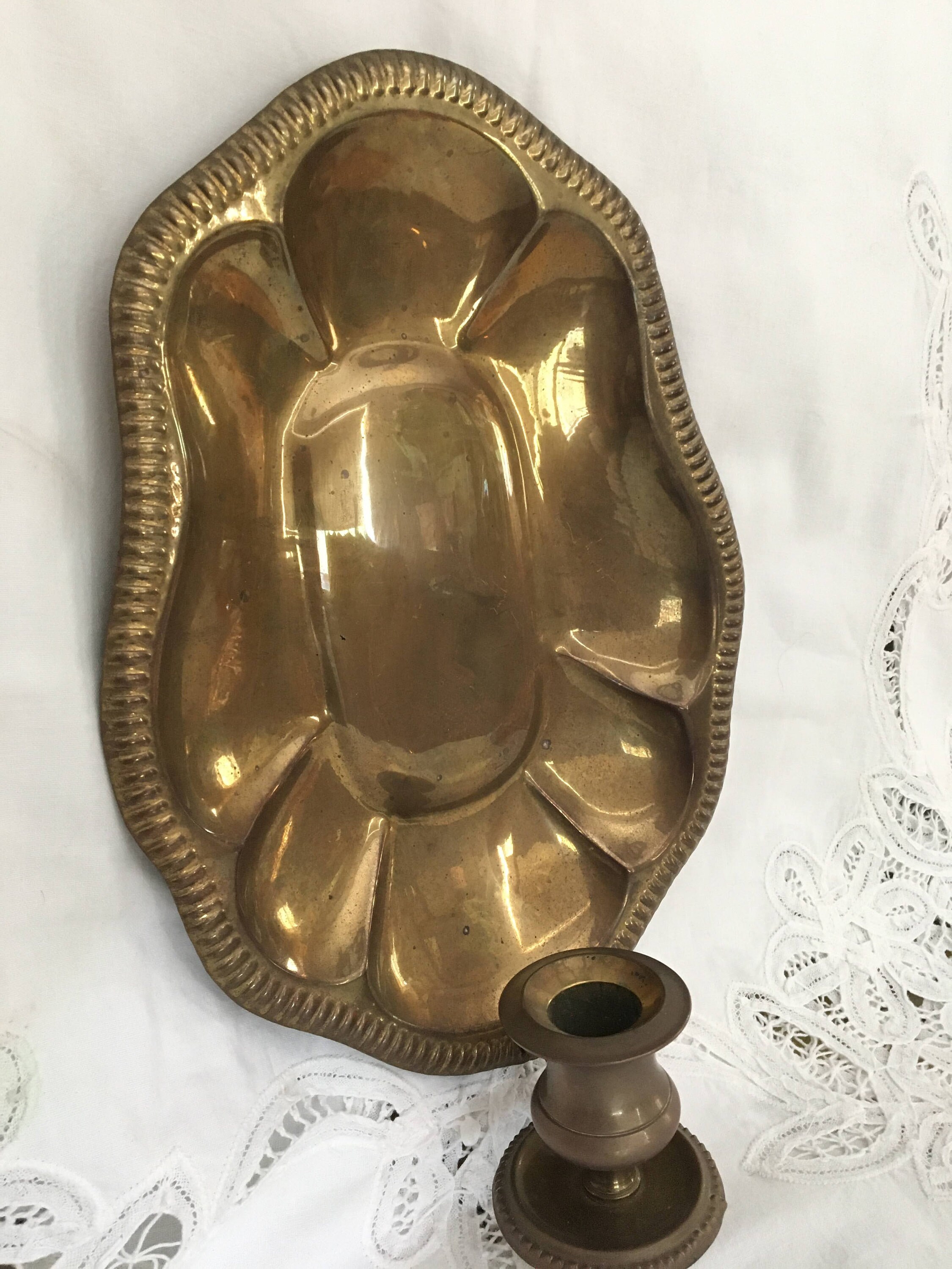 Vintage Brass Seashell Sconce Wall Hanging Shell Candle Etsy