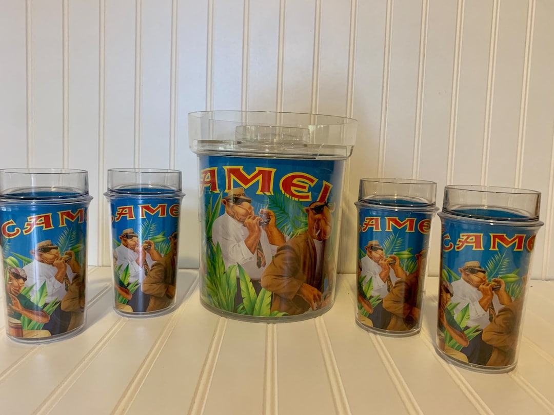 Vintage Camel Joe Ice Bucket and 4 Tumblers - Etsy