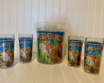 Vintage Camel Joe Ice Bucket and 4 Tumblers