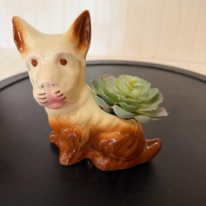 Vintage Scottie Dog Planter. Old Puppy Flower Pot. Mid Century Vase. Dog Figurine. Succulent Planter. Shawnee Pottery
