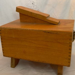 Vintage Wood Shoeshine Box Shoe Polish Storage Box Mid Century Modern Gift Idea For Him Photo Prop, Mid Century Shoeshine Kit