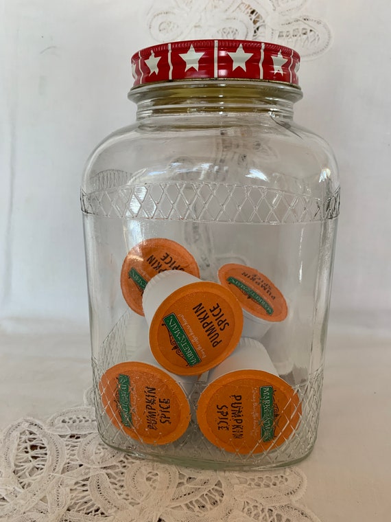 Vintage Maxwell House Coffee Jar with Lid, Kitchen Storage Decor