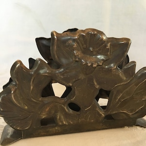 Vintage Napkin Holder Silver Plate Floral Table Kitchen Decor Letter Holder Office Design, Vintage Letter Organizer-Letter Mail Organizer