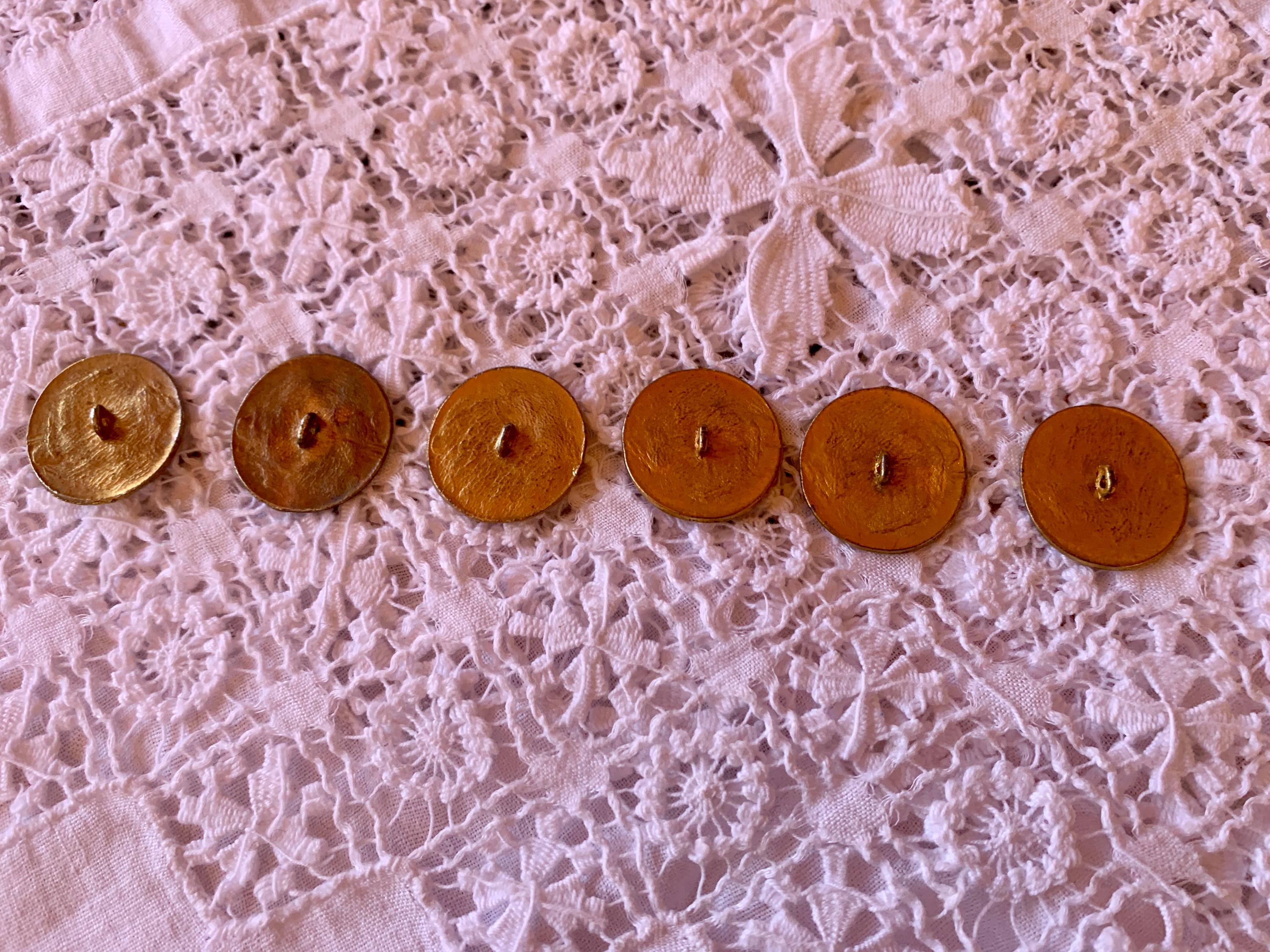 Vintage Gold Tone Anchor Buttons - Nautical Shank Buttons, Set of