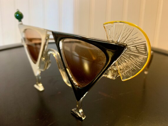 Vintage Pair of Martini Glass Shaped Sunglasses, … - image 3