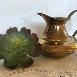 Vintage small brass jug-Weba Ware made in England-Vintage Brass Pitcher. Brass Pitcher, Pitcher, Brass Vase, Modern Farmhouse Decor