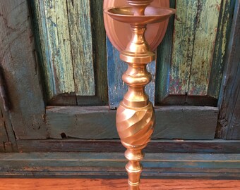 Vintage Solid Brass Candle Sconce, Farmhouse Wall Decor