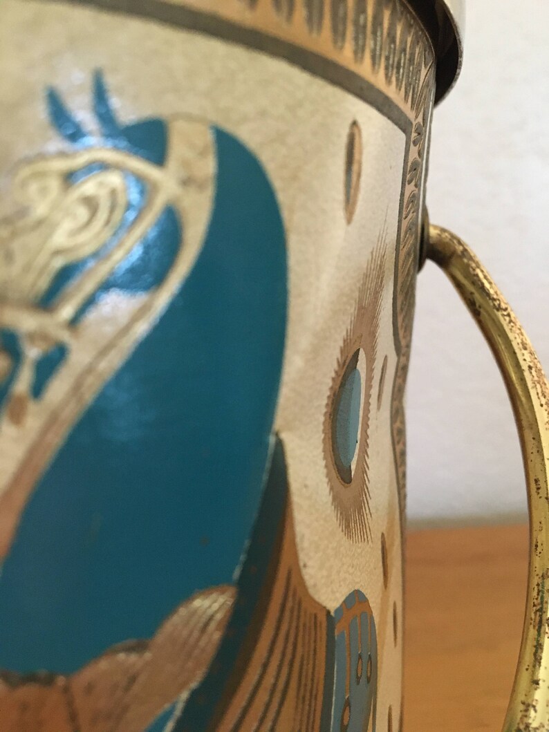 Trojan horse Aqua Tang Pattern Turquoise Fred Press Ice Bucket Chinese Horse Rubel Carnival Gold Vintage Ice Bucket Egyptian Horse