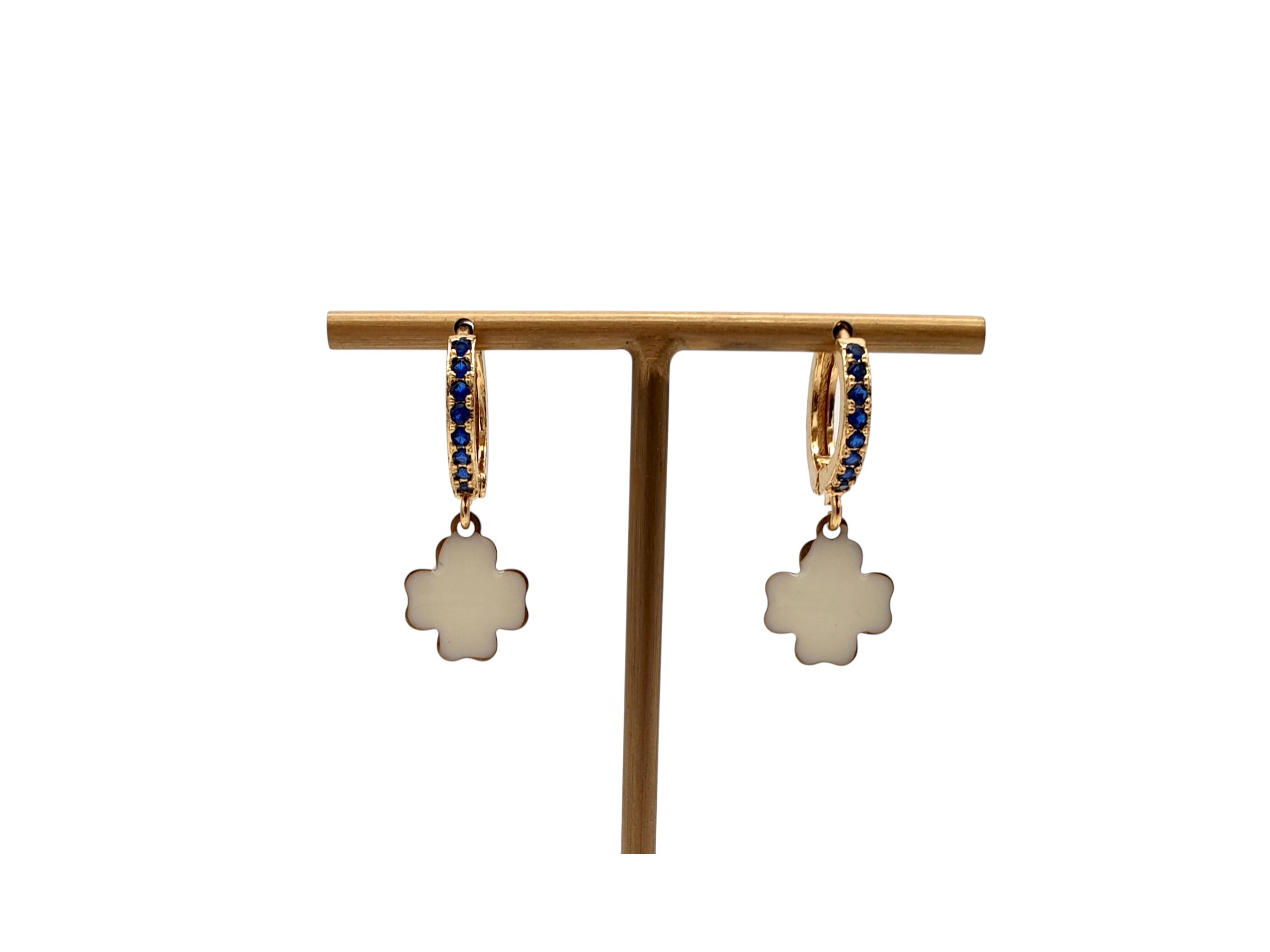 Orecchini A Goccia In Resina Blu Con Bianco, Regali Per Lei - Foto 6