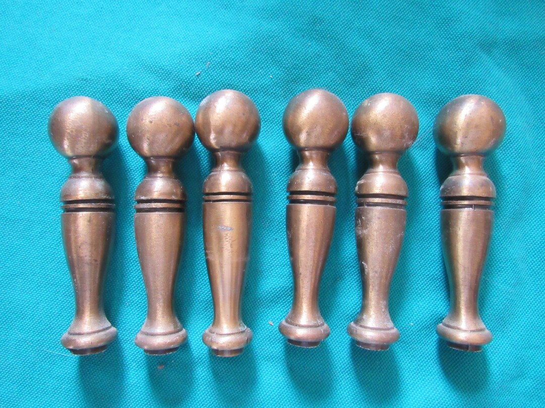 Large Heavy Brass Finials. Brushed Antique Brass Finish. Etsy