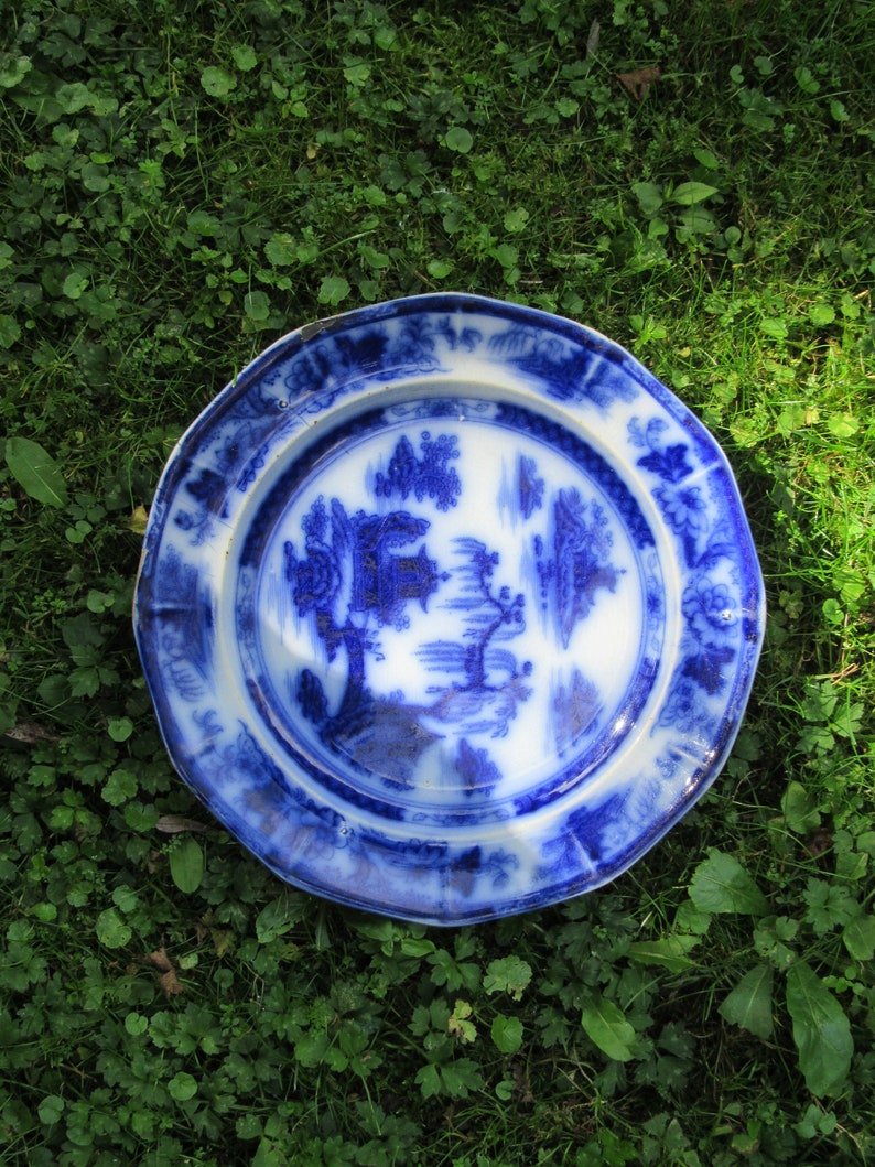 MANILLA Flow Blue Plate. Podmore & Walker Co. 9.5. on Etsy