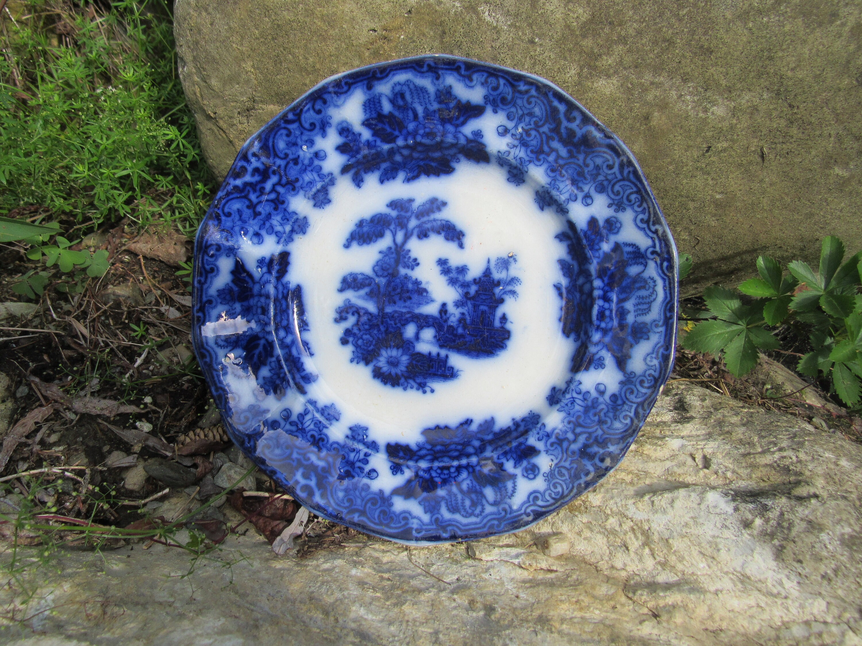 Collectibles Collectible Plates Art & Collectibles 9 Flow Blue Plate circa the1840's. CHUSAN