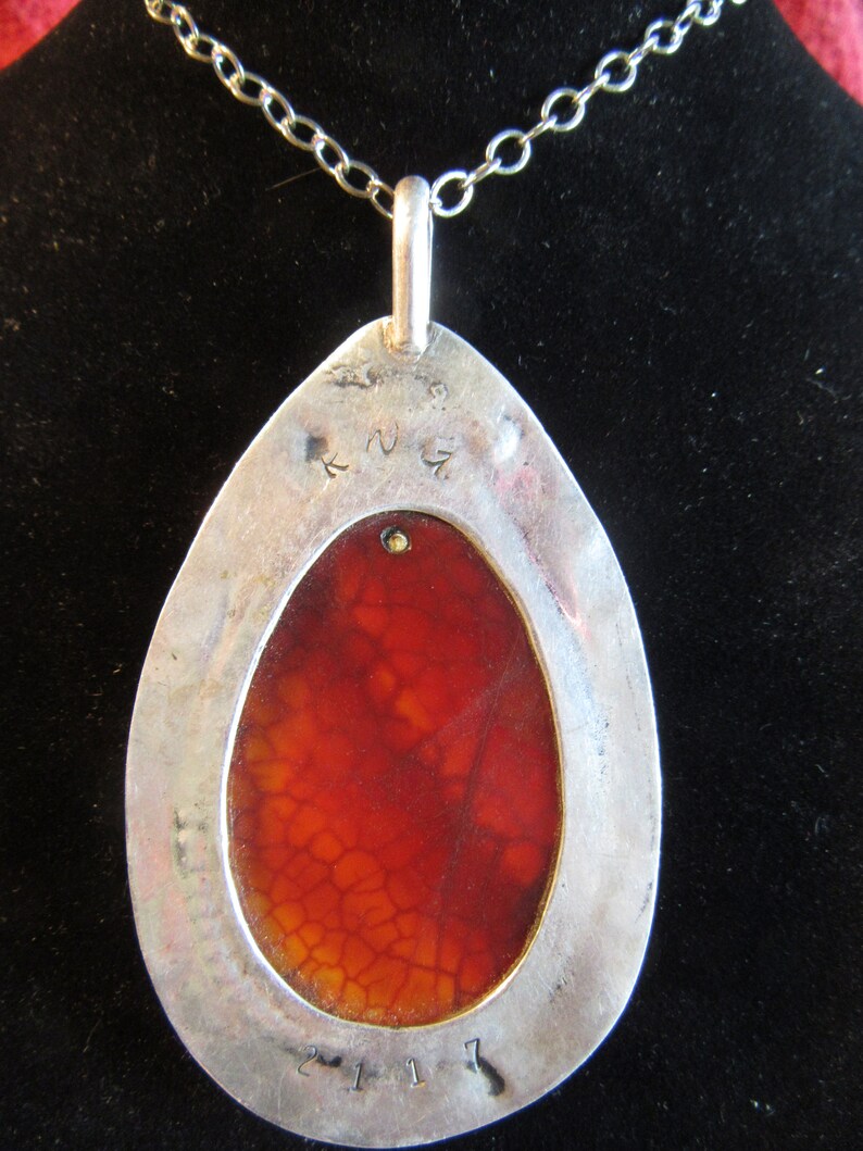 agate and silver pendant