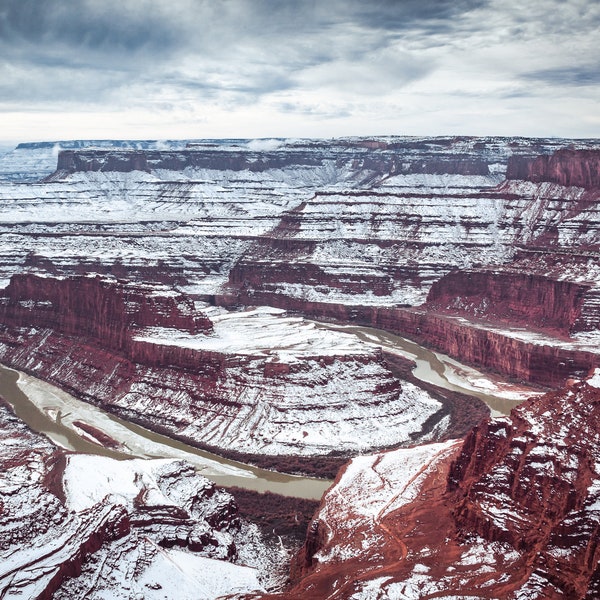 Winter Landscape Dead Horse Point, Moab, Utah Printable Digital Download, Photography