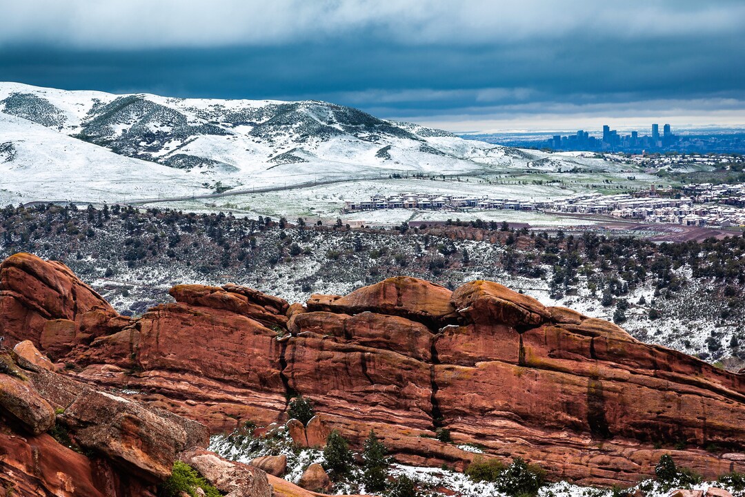 Denver Red Rocks Amphitheatre Morrison, Colorado Winter Snow, Landscape ...