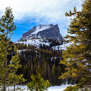 Hallett Peak Winter Snow Rocky Mountain National Park, Colorado, Landscape Photography, Printable Digital Download, Wallpaper, Background