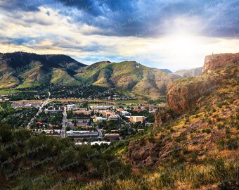 View of Golden, Colorado from South Table Mountain, Landscape Photography, Printable Digital Download, Wall Art, Background, Wallpaper