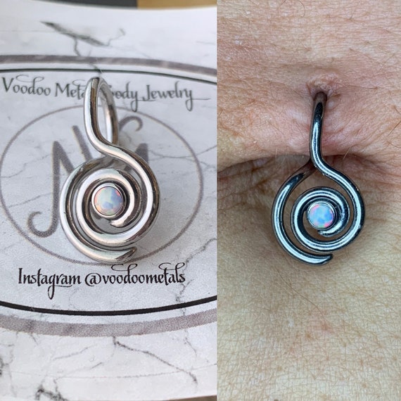 14g Handmade Hypoallergenic Niobium Navel belly Ring Hanger With