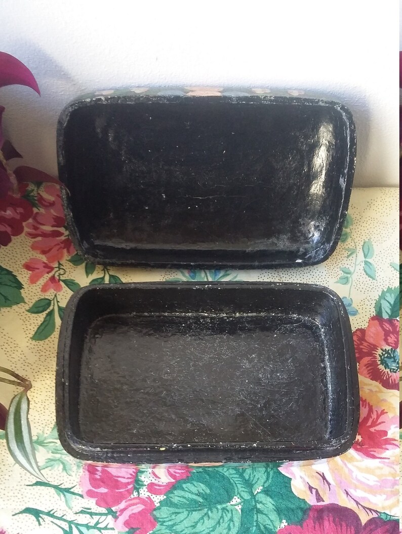 vintage Large wooden box hand painted