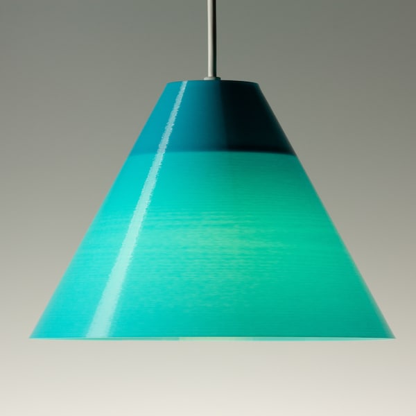 Large Teal Lamp Shade for Pendant Light - 3D Printed by Thingatize