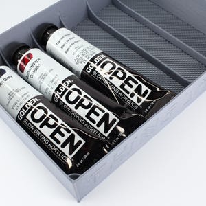 Paint Tube Organizer Tray: Holds 6 Colors - Fits 2oz Golden, Others - Made in USA